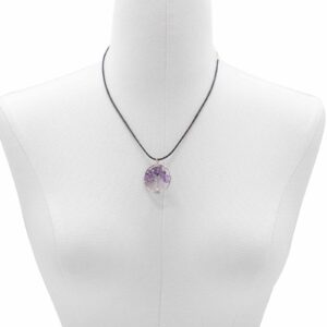 Tree of Life Pendant featuring a genuine Amethyst gemstone in intricate design.