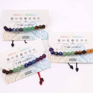 Chakra String Bracelet with 21 gemstone beads in a stylish design