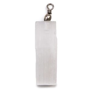 Natural selenite pendant showcasing its unique texture and soft glow.