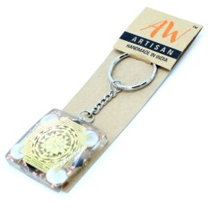 Orgonite power keyring featuring tourmaline for home protection.
