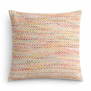 Classic cushion cover featuring a hidden rainbow design with multicoloured threads.