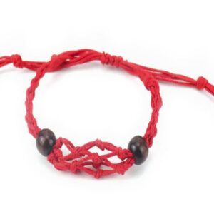 Vibrant red gemstone bracelet cord for creating unique jewellery designs.