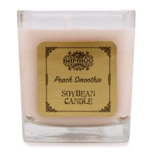 Peach Smoothie Soybean Wax Candle in a recycled glass jar