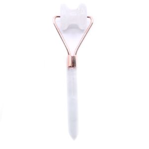 Rock quartz jawline roller designed for facial massage and contouring.