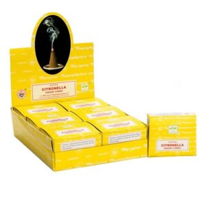 Citronella dhoop cones arranged in a decorative bowl for home fragrance.