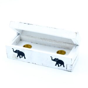Elegant white washed incense holder designed for cone incense.