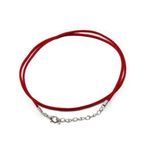 Vibrant red faux leather pendant cord, perfect for jewellery making.