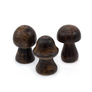 Set of three mini incense mushrooms in varying sizes for home fragrance.