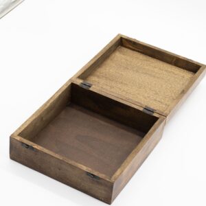 Extra Large Mango Wood Box with Moon Goddess engraving and floral mandala design.