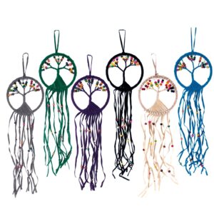 Handmade Tree of Life dreamcatcher in boho style, 12cm diameter.