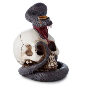 Elegant snake and skull backflow incense burner for calming spaces.
