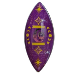 Purple enamel incense bowl featuring sun and moon phases design.