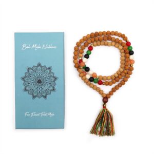 Bali Mala Necklace featuring five unique elements for mindful living.