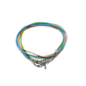 Assorted faux leather pendant cords in various colours for jewellery making.