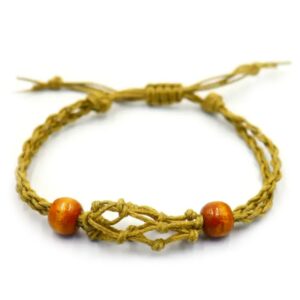 Sand crystal gemstone bracelet cord with earthy texture and adjustable length.