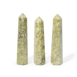 Epidote Six Face Obelisk Point with deep green tones and polished finish