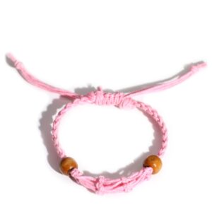 Delicate pink gemstone bracelet cord, perfect for crafting elegant jewellery.