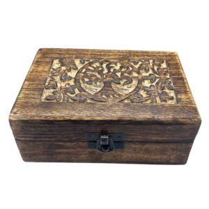 Medium wooden keepsake box featuring a detailed Tree of Life design.