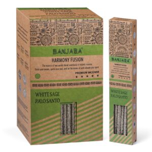 Banjara Palo Santo smudge sticks with white sage for cleansing and calming spaces.