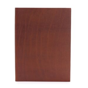 Large dark tan notebook with 100 lined pages, perfect for daily notes.