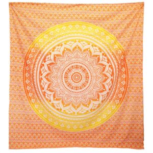Umrao Mandala wall hanging in vibrant orange, perfect for home decor.