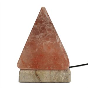 Quality USB pyramid salt lamp with light fitting and USB connector.