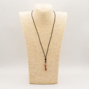 Goldstone Bone pendant necklace on an adjustable cord, showcasing earthy tones.
