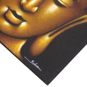 Elegant Buddha painting with a gold sand finish, perfect for home decor.