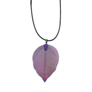 Multicoloured Bravery Leaf Necklace made from real leaves, unique design.