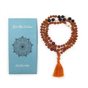 Bali Mala Necklace featuring earthy tones and natural gemstones.