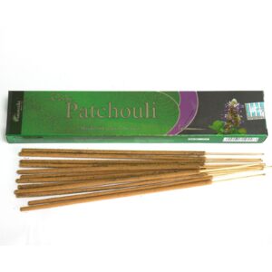 Hand rolled Vedic incense sticks with a rich patchouli fragrance.