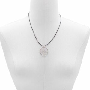 Tree of Life Pendant featuring a clear Rock Crystal gemstone with intricate branches.