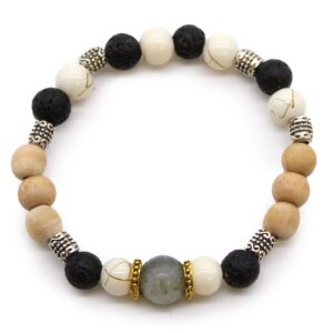 Tri Hita Karana Bangle featuring white, black, and grey colours for balance.