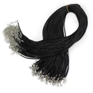 Elegant black waxed pendant cord, perfect for jewellery making projects.