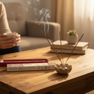 Hand-rolled Indic-Spice incense sticks in a decorative packaging.