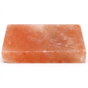 Rectangle Himalayan salt cooking plate for grilling and serving dishes.