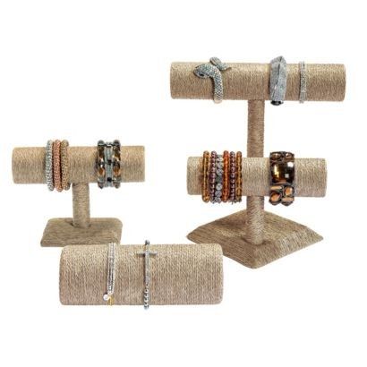 Medium bangle 'T' stand in coffee colour, ideal for displaying jewellery.
