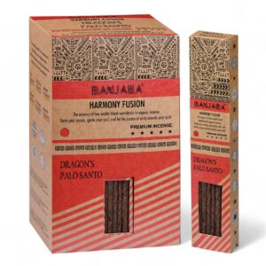 Banjara Palo Santo smudge sticks with Dragon's Blood for cleansing and fragrance.