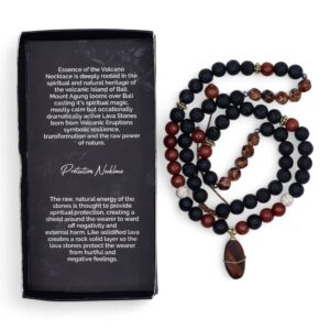 Essence of the Volcano Necklace featuring authentic lava stones.