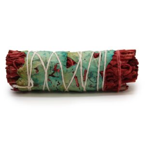 Dragons Blood Floral Sage smudge stick for cleansing and purifying spaces.