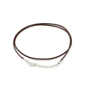 Elegant dark brown waxed cotton pendant cord with metal clasp for jewellery making.