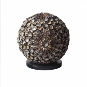 Handcrafted Boho Sea Shell Lamp with chocolate twist globe shade