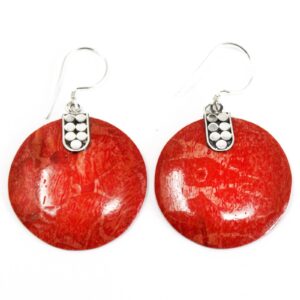 Handmade 925 silver earrings with a disc design, showcasing a bright and smooth finish.