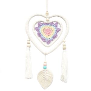 Handmade medium dream catcher with multi heart design from Bali.