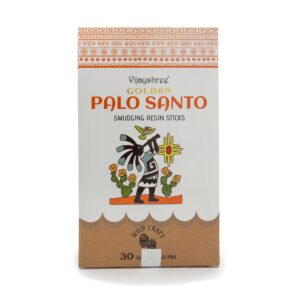 Golden Palo Santo smudging resin sticks with a textured finish.