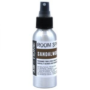 100ml sandalwood room spray in an elegant bottle for home fragrance.