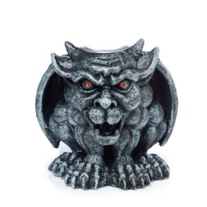 Gargoyle backflow incense burner with cascading smoke effect for relaxation.