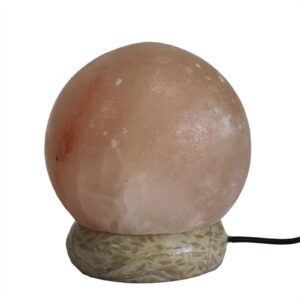USB Himalayan salt lamp with warm glow, perfect for home decor and relaxation.